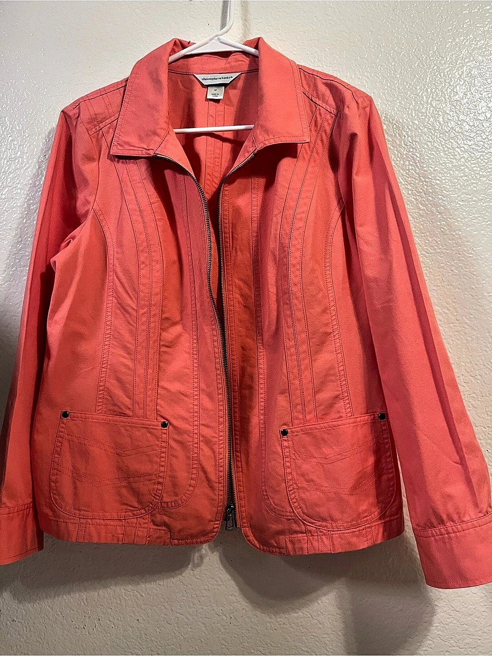 Christopher & Banks Utility Jacket in coral Size Medium
